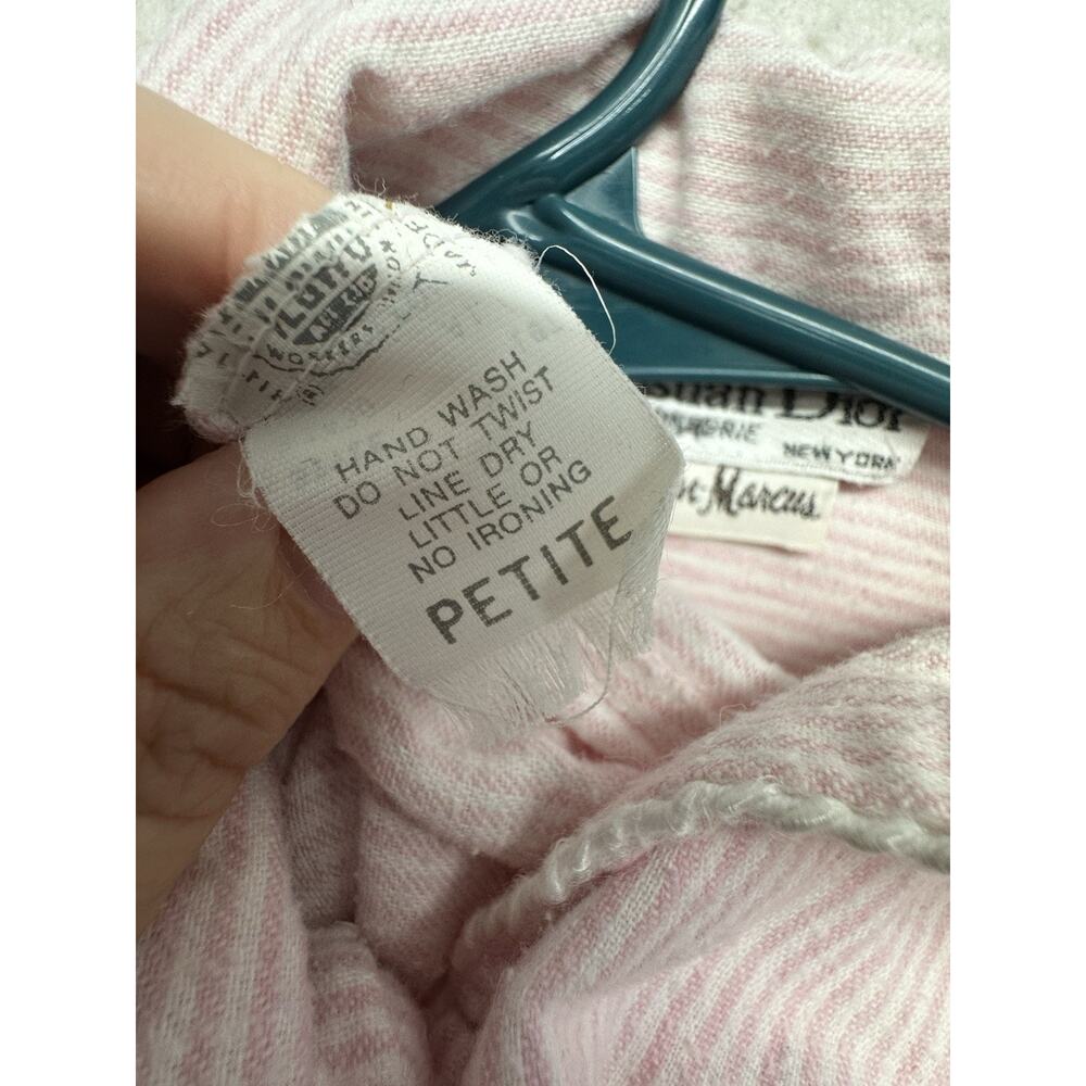 Vintage Christian Dior Neuman Marcus Flannel Pink Petite Nightgown Grannycore - Picture 9 of 15